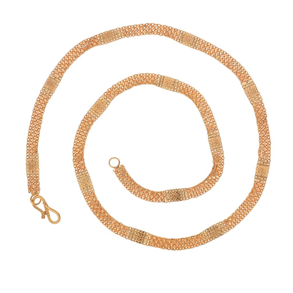 AanyaCentric Elegant Silver Plated Anklets & 22inches Gold Plated Chain Stylish Women and Girls Jewelry Set