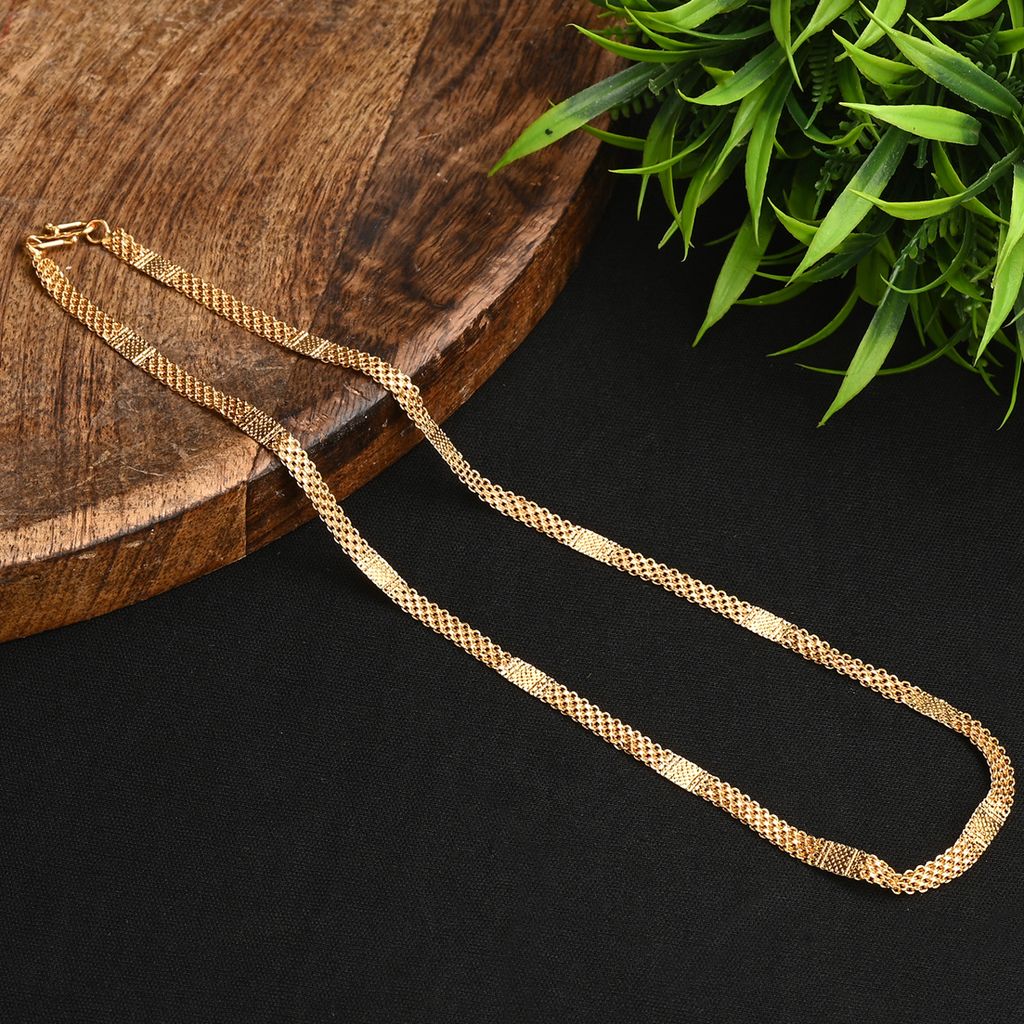 AanyaCentric Elegant Silver Plated Anklets & 22inches Gold Plated Chain Stylish Women and Girls Jewelry Set