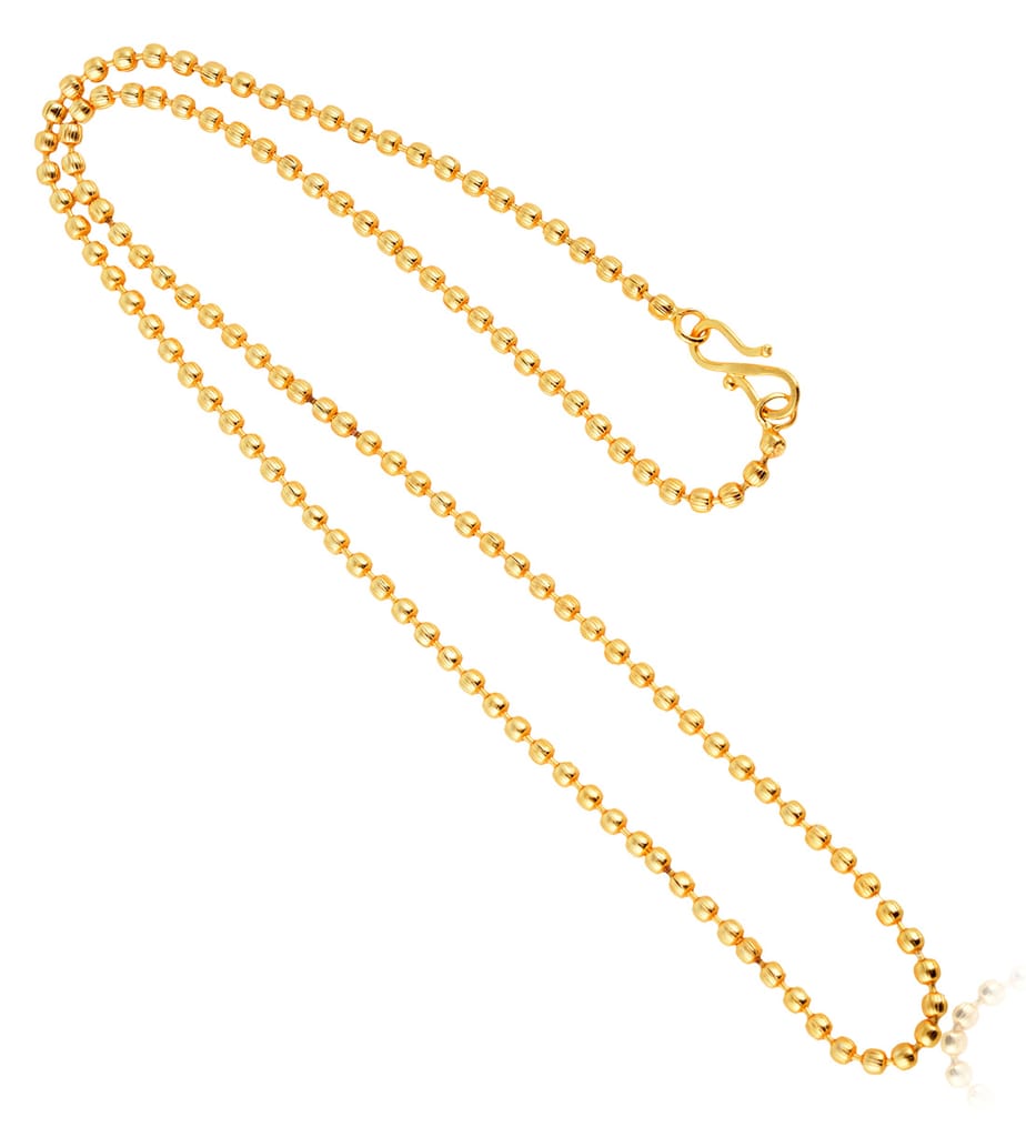 AanyaCentric Elegant Silver Plated Anklets Pair & 22inches Gold Plated Chain Stylish Women's and Girls' Jewelry Set