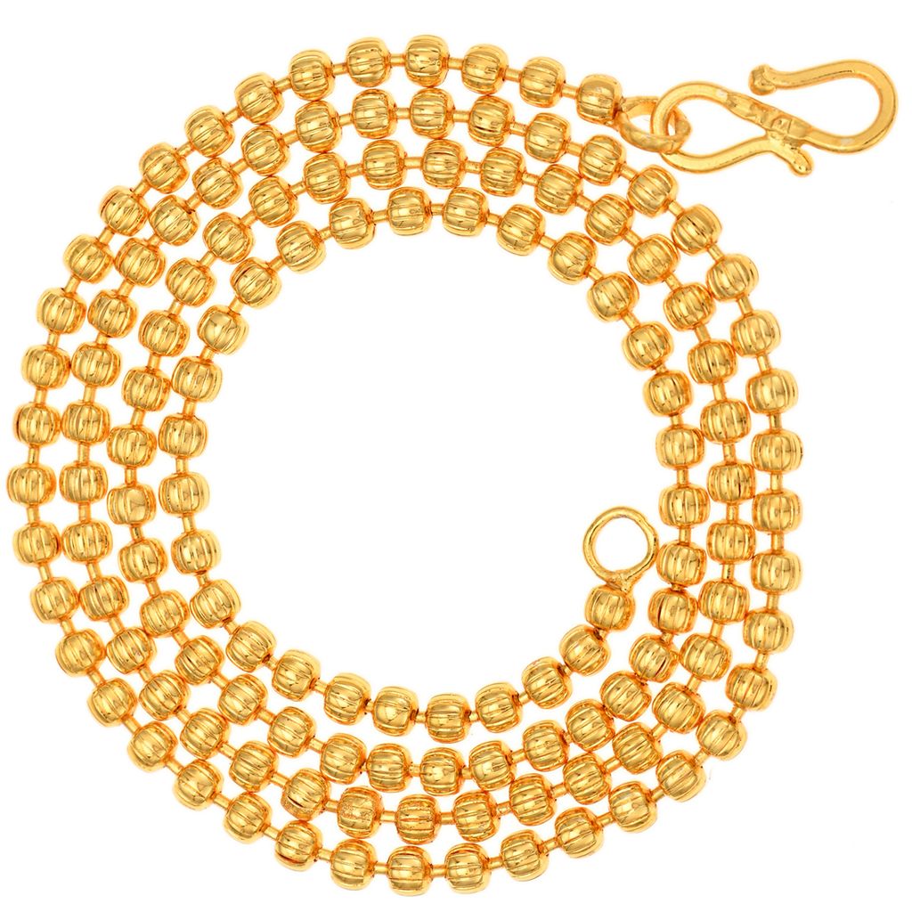 AanyaCentric Elegant Silver Plated Anklets Pair & 22inches Gold Plated Chain Stylish Women's and Girls' Jewelry Set