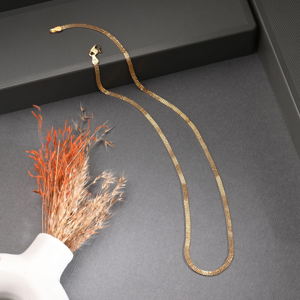 AanyaCentric Latest Silver Plated Anklets Pair & 22inch Gold Plated Chain Stylish Women and Girls Jewelry Set