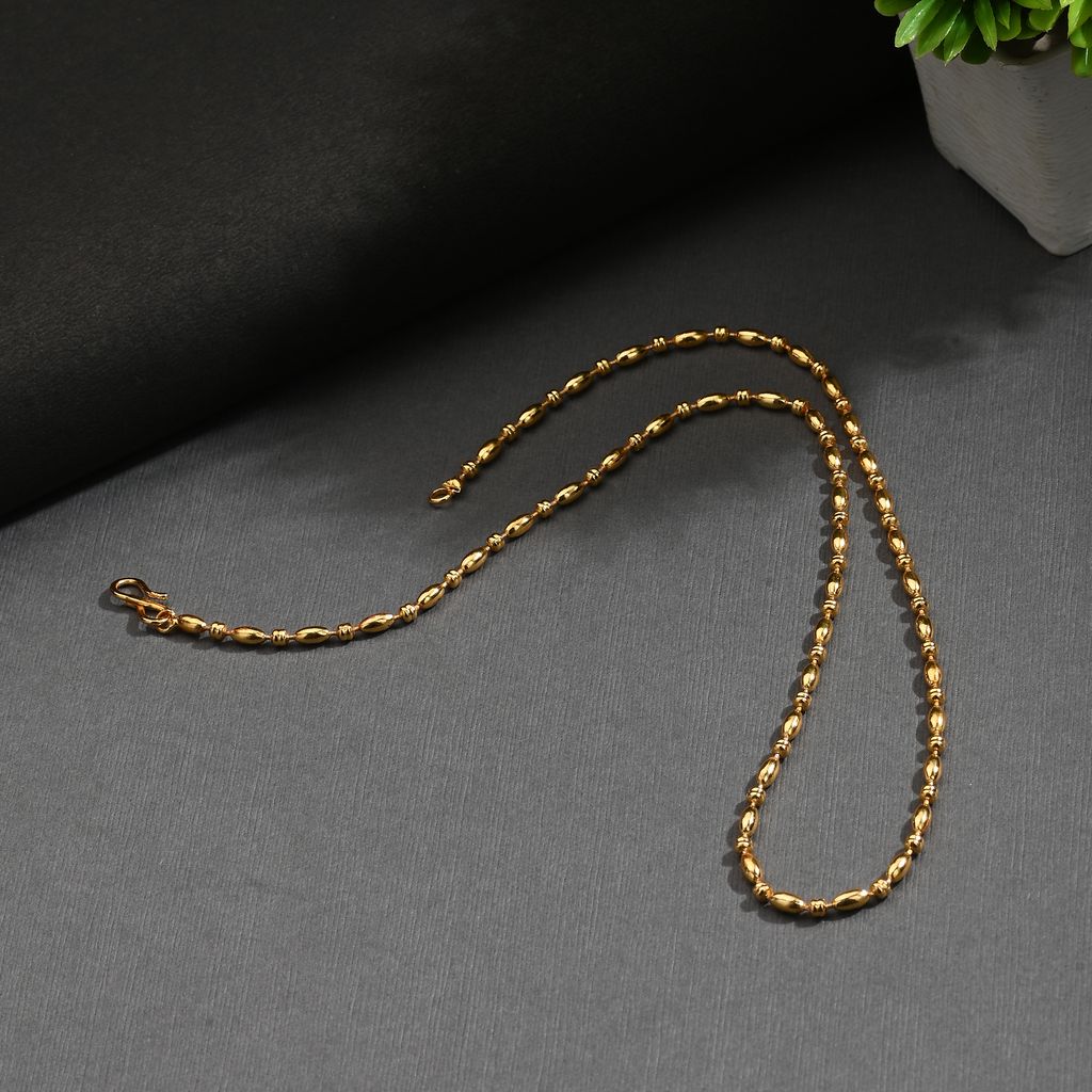 AanyaCentric Elegant Silver Plated Anklets Pair & 22inches Gold Plated Chain - Stylish Women's and Girls' Jewelry Set