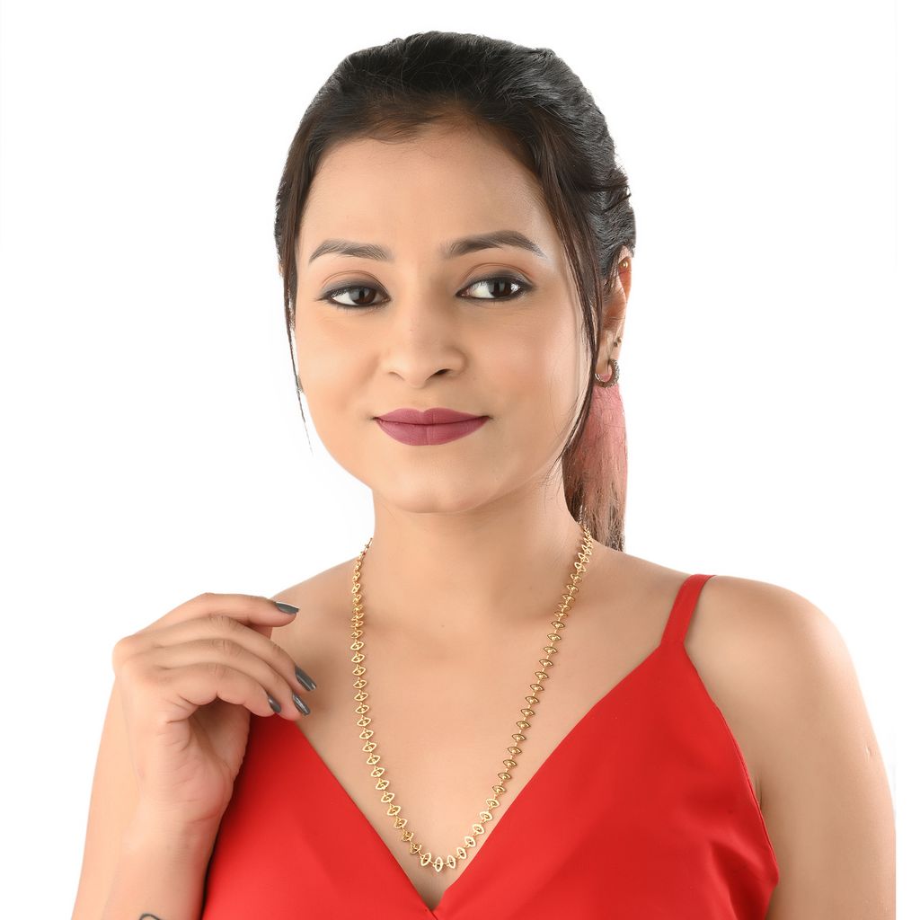 AanyaCentric Elegant Silver Plated Anklets & 22" Gold Plated Chain - Stylish Women and Girls Accessories