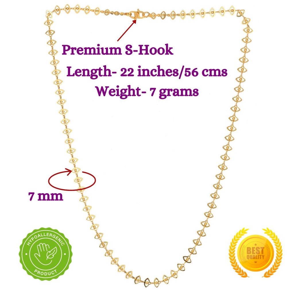 AanyaCentric Elegant Silver Plated Anklets & 22" Gold Plated Chain - Stylish Women and Girls Accessories