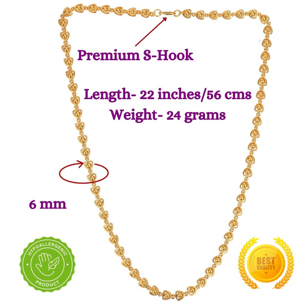 AanyaCentric Elegant Silver Plated Anklets & 22 inch Long Gold Plated Chain - Stylish Women and Girls Accessories