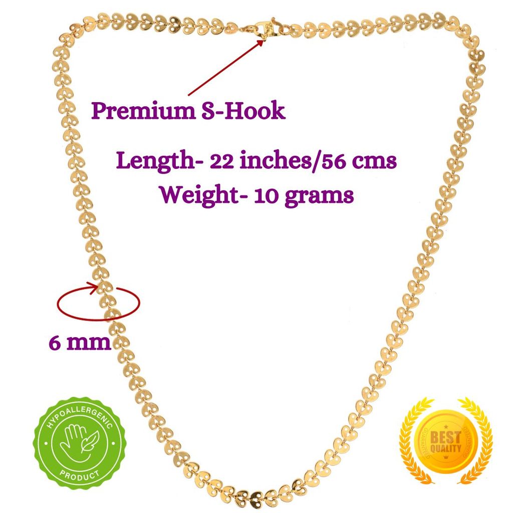 AanyaCentric Elegant Silver Plated Anklets Pair & 22" Long Gold Plated Chain Stylish Women's and Girls' Accessories