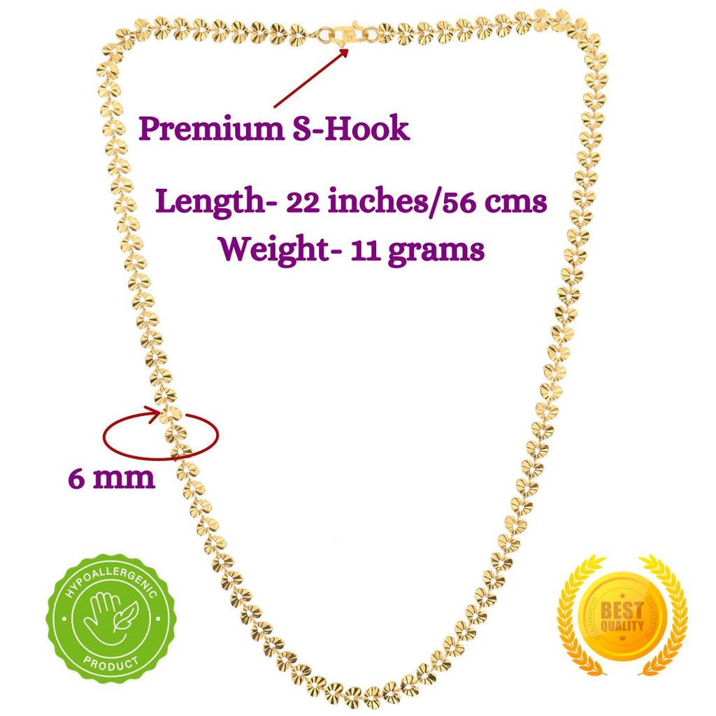 AanyaCentric Elegant Silver Plated Anklets & 22inch Gold Plated Chain Stylish Women's and Girls' Accessories