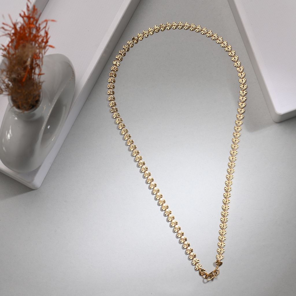 AanyaCentric Elegant Silver Plated Anklets & 22inch Gold Plated Chain Stylish Women's and Girls' Accessories