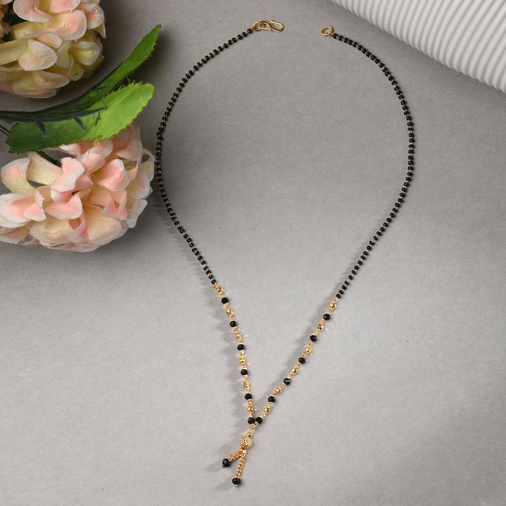 AanyaCentric Gold plated Mangalsutra and Ring Set Ethnic Yet Stylish Jewelry