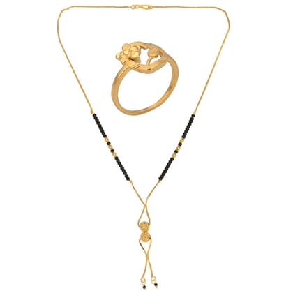 AanyaCentric Gold plated Mangalsutra & Ring Set Ethnic Yet Stylish Jewelry
