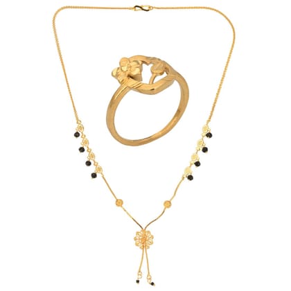 AanyaCentric Gold-plated Mangalsutra and Ring Set Casual Yet Stylish Jewellery AanyaCentric Gold-plated Mangalsutra and Ring Set Casual Yet Stylish Jewellery