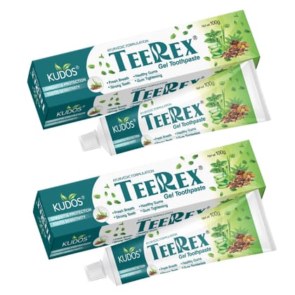 Kudos Teerex Gel Toothpaste Ayurvedic Formulation Multi Benefit Toothpaste | 100G | (Pack of 2)