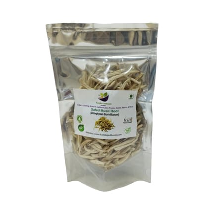 Kunjika Jadibooti Safed Musli Roots | Natural White Musli | Swet Musli | Chlorophytum Borivilianum (100 g)