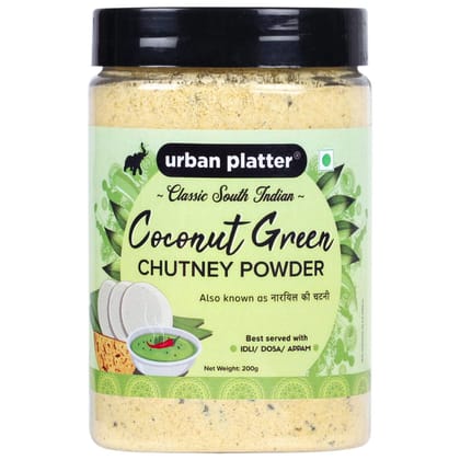 Urban Platter South Indian Style Instant Coconut Green Chutney Powder, 200g [Nariyal ki Chutney, Just Add Water]