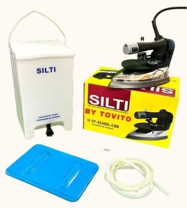 Tovito by Silti exclusive ES-300L-CBB Electric Steam iron box Heavy Duty with big 6 ltr Water tank, High Pressure with Antishine teflon Shoes by silverstar (1600)