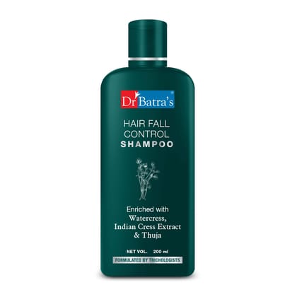 Dr Batra’s Hair Fall Control Shampoo, Herbal Shampoo for Hair Fall, Paraben, SLES, Silicone Free, Best Shampoo For Hair (200 ml, Pack of 1+B148)