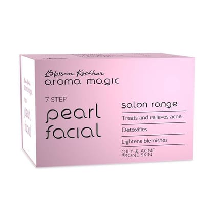 Aroma Magic 7 Step Pearl Facial Kit Salon Range (Oily & Acne Prone Skin) (30g + 18ml)