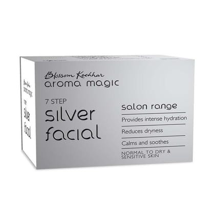 Aroma Magic 7 Step Silver Facial Kit Salon Range (Normal To Dry & Sensitive Skin) (35g + 10ml)