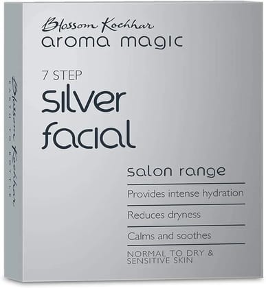 Aroma Magic 7 Step Silver Facial Kit Salon Range (Normal To Dry & Sensitive Skin) (35g + 10ml)