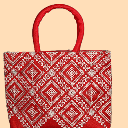 Ali collection  Red Chikankari Designed a Handbag/Laptop Bag Multipurpose Bag  (Blue, 15-inch)