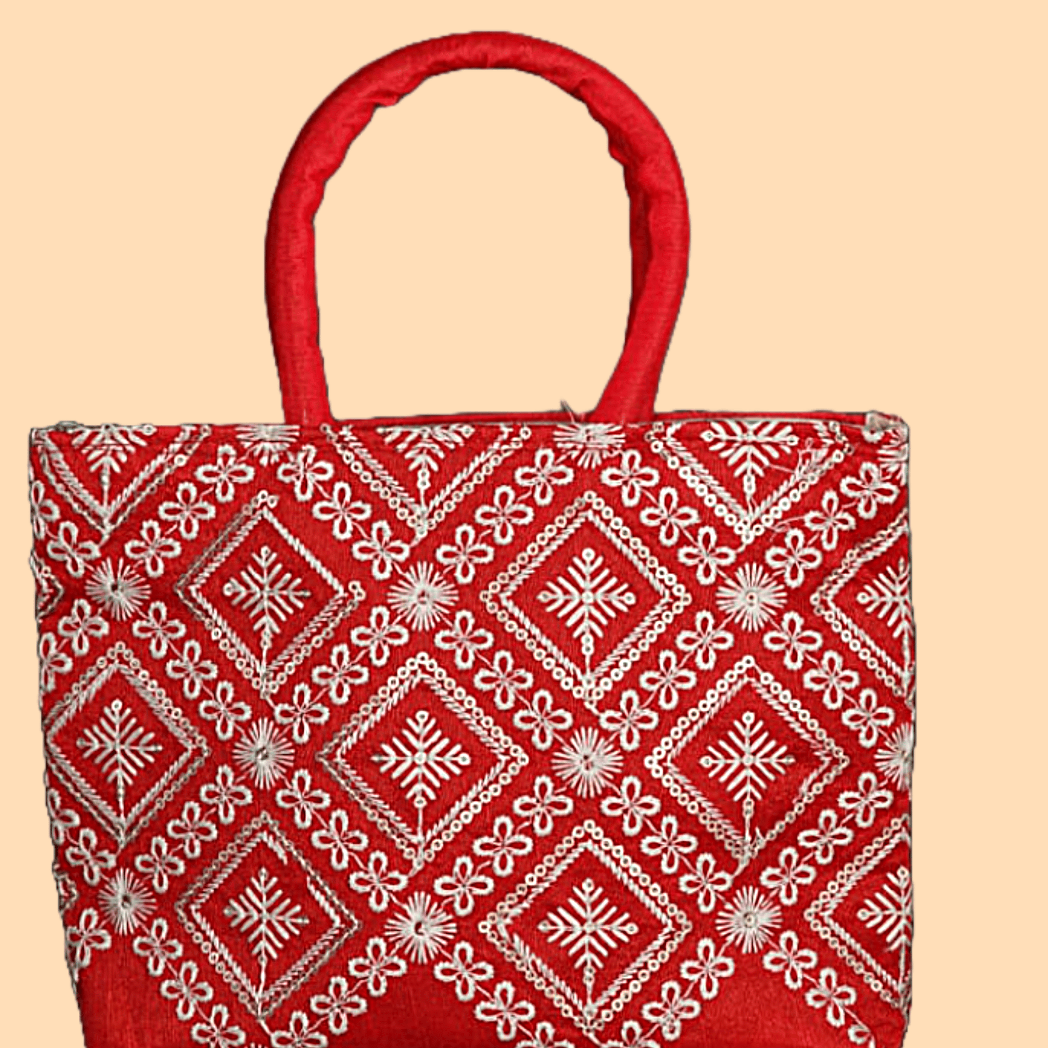 Ali collection  Red Chikankari Designed a Handbag/Laptop Bag Multipurpose Bag  (Blue, 15-inch)