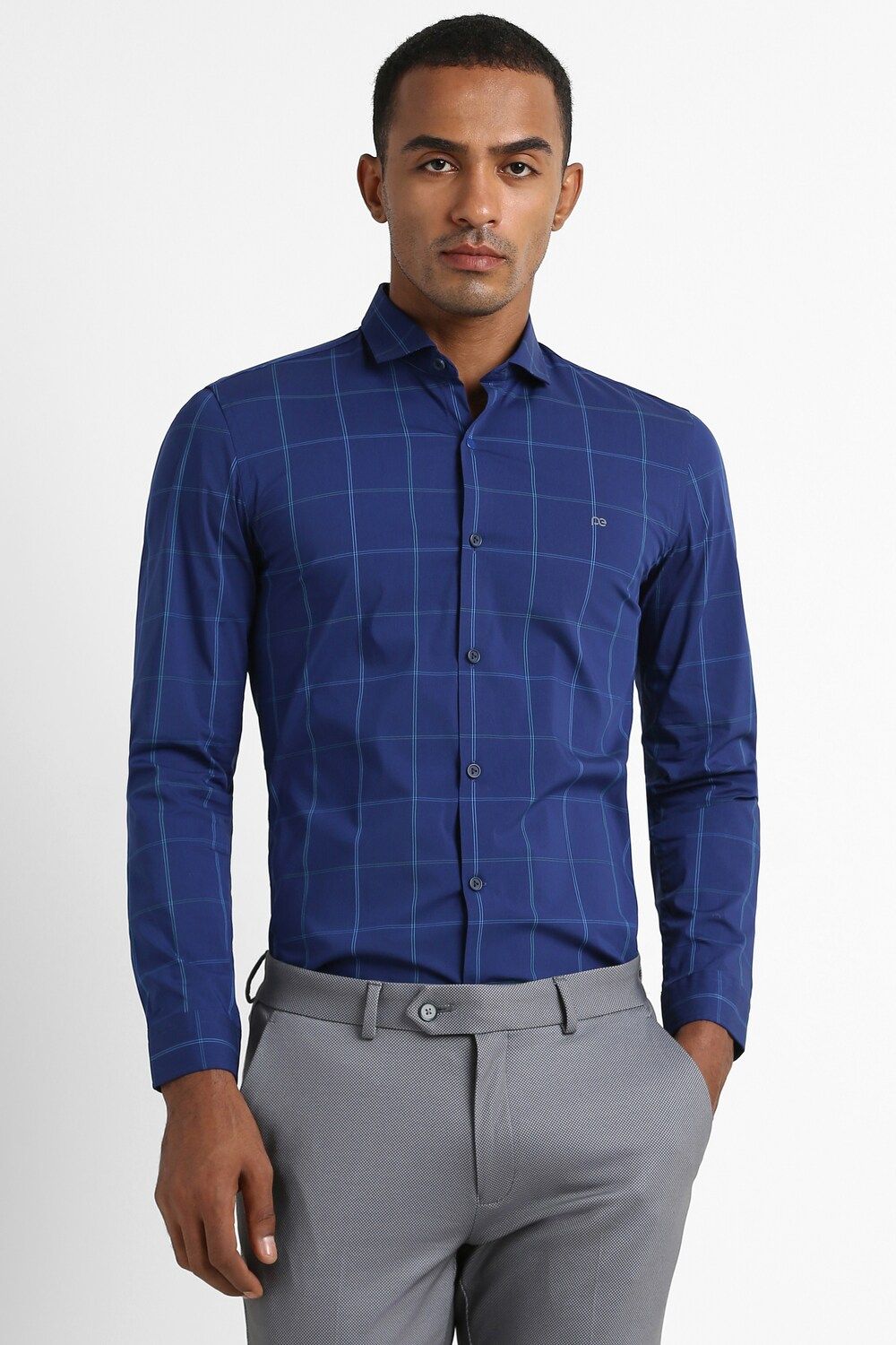 Men Blue Super Slim Fit Formal Full Sleeves Formal Shirt