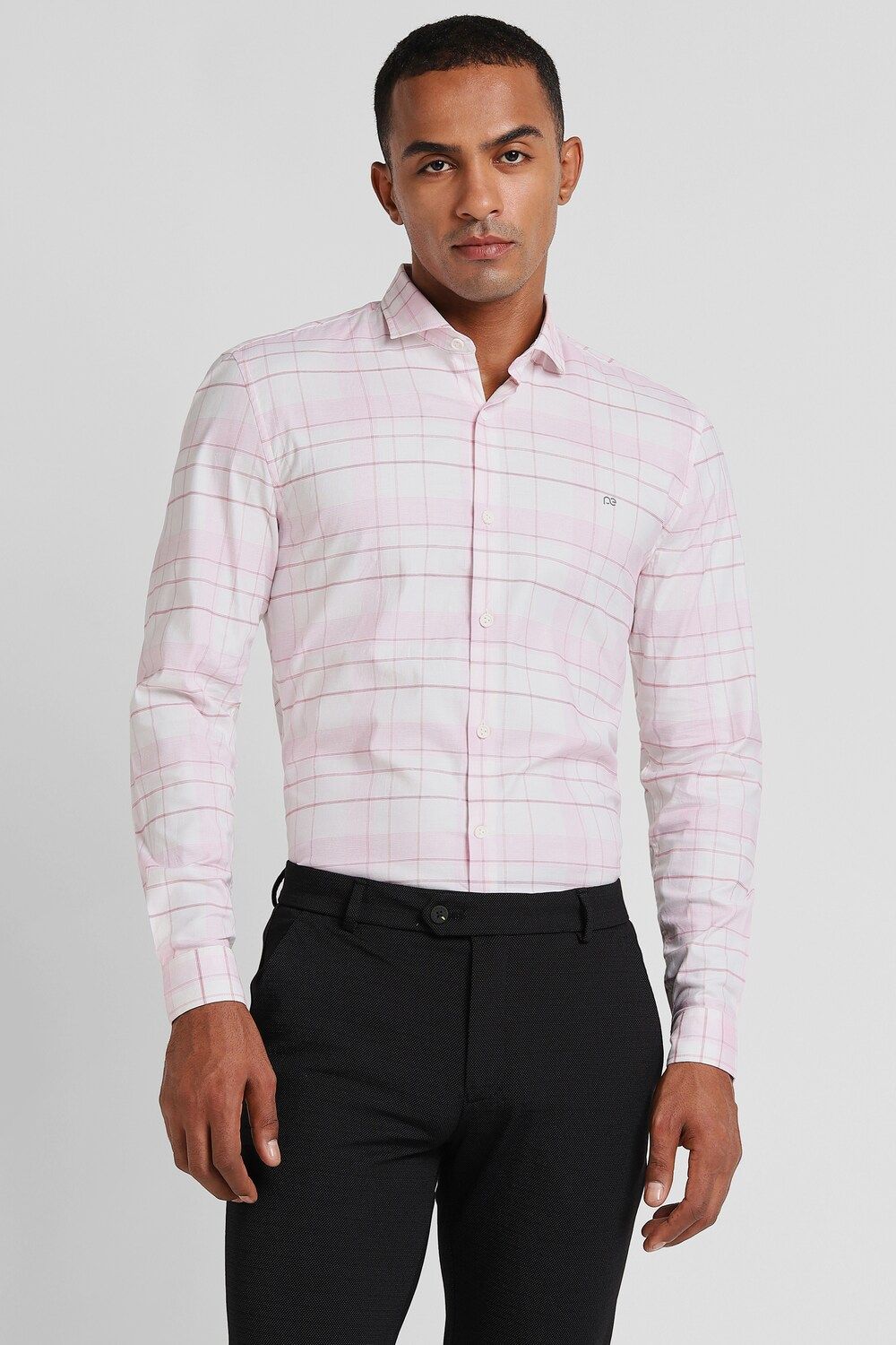 Men Pink Super Slim Fit Formal Full Sleeves Formal Shirt