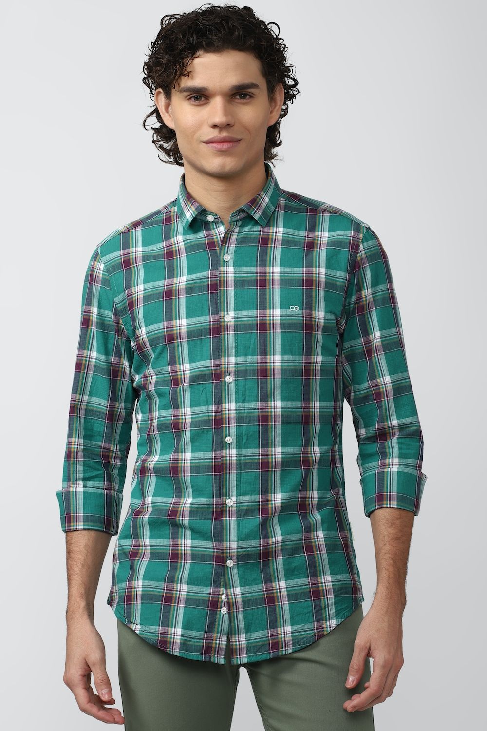 Men Multi Super Slim Fit Check Full Sleeves Casual Shirt