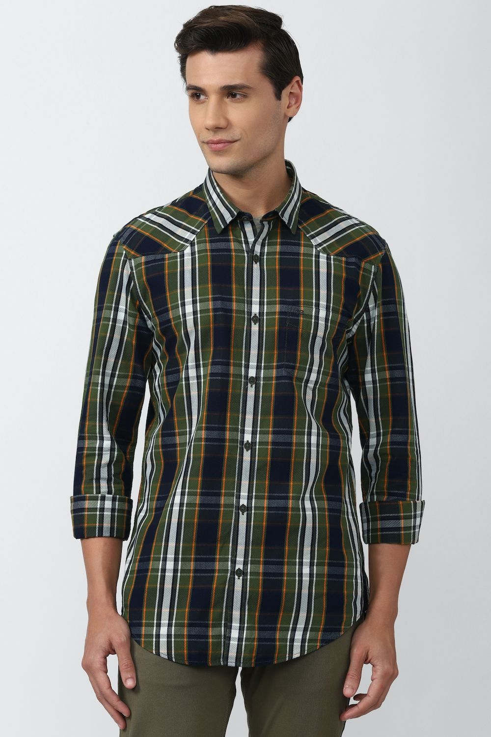 Men Multi Super Slim Fit Check Full Sleeves Casual Shirt
