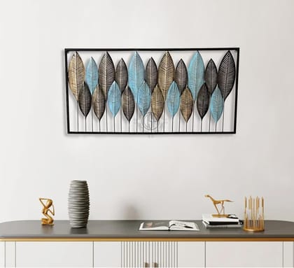 Metal Wall Deco Multi Color (40x19 Inch) Wall Hanging Wall Arts For Indoor Home Office Decoration.(WART-26-STANDINGleaf)