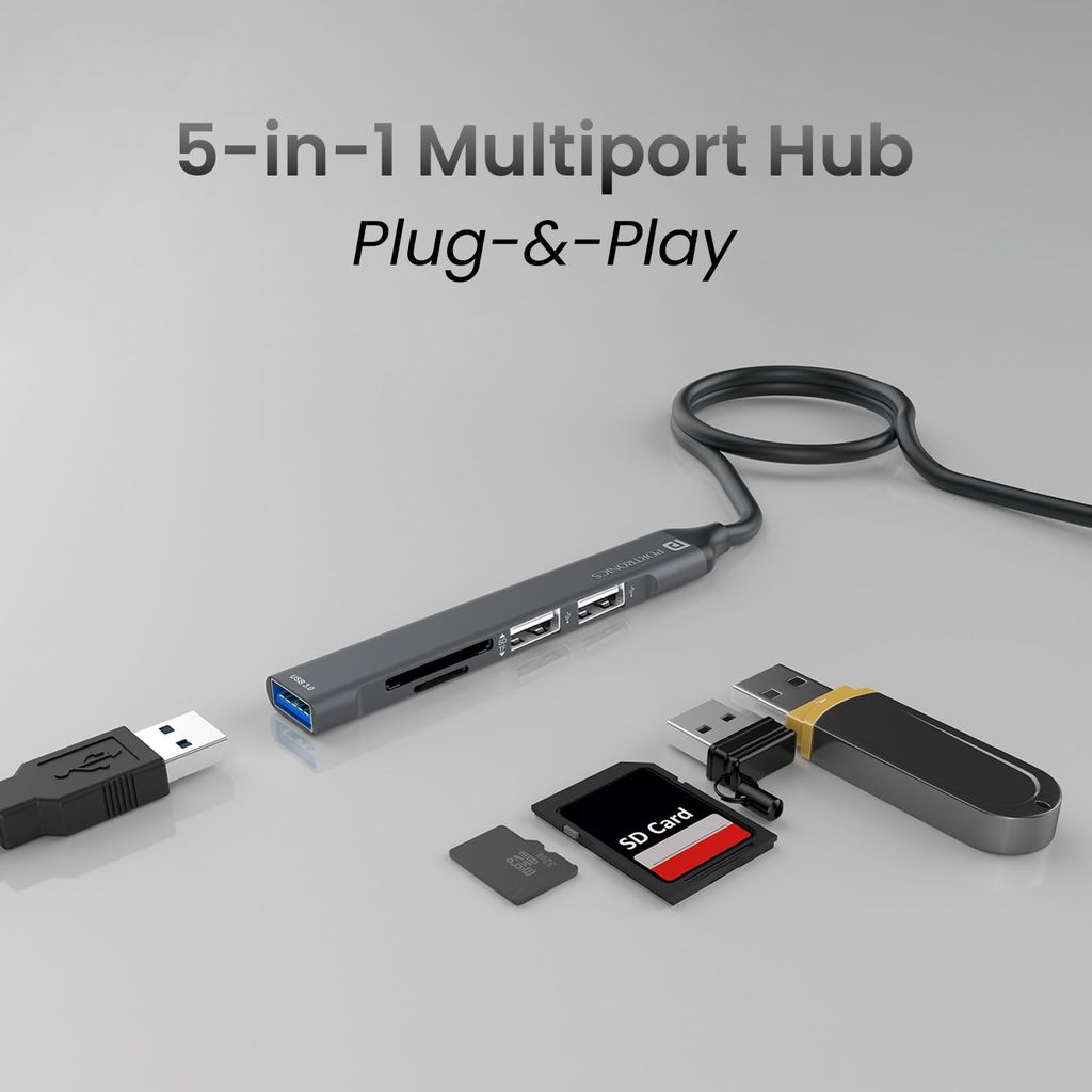 Portronics Mport 31 Plus USB 3.0 Hub (5-in-1)