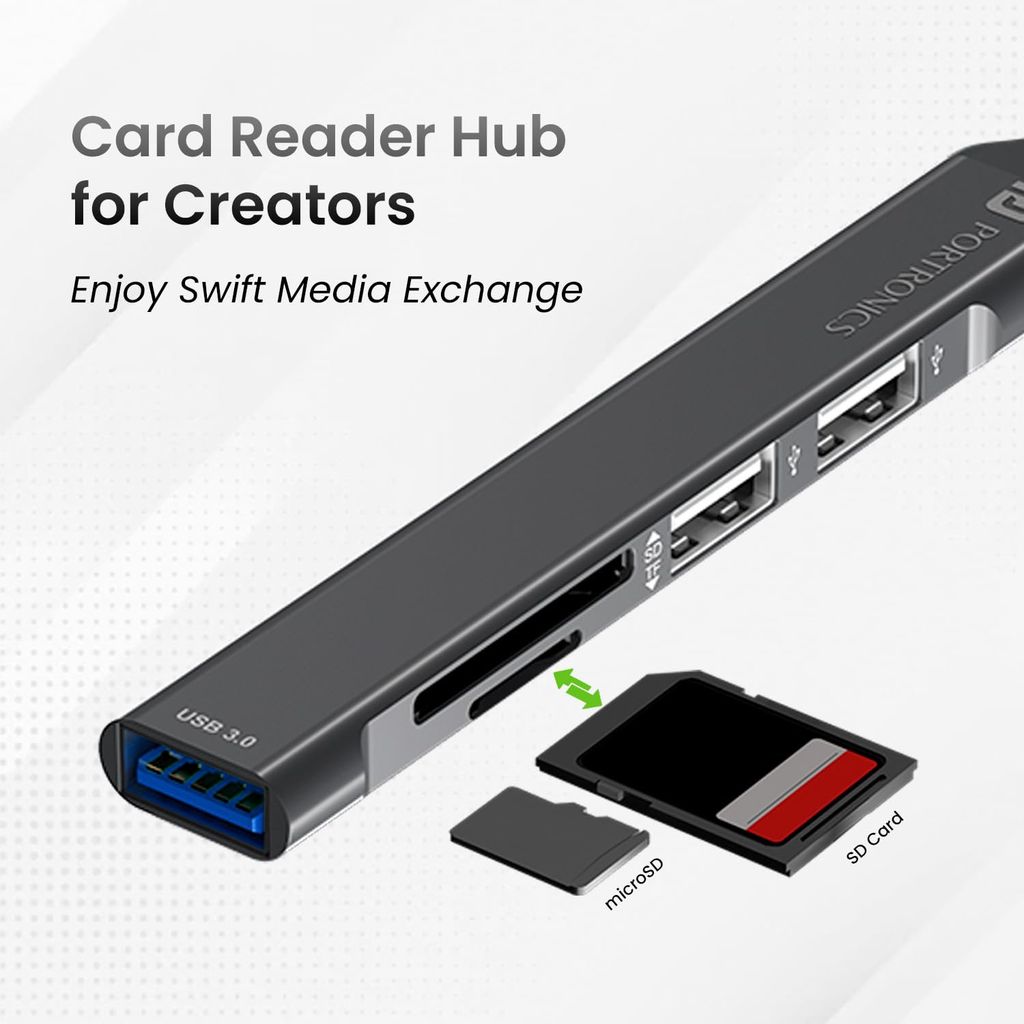 Portronics Mport 31 Plus USB 3.0 Hub (5-in-1)