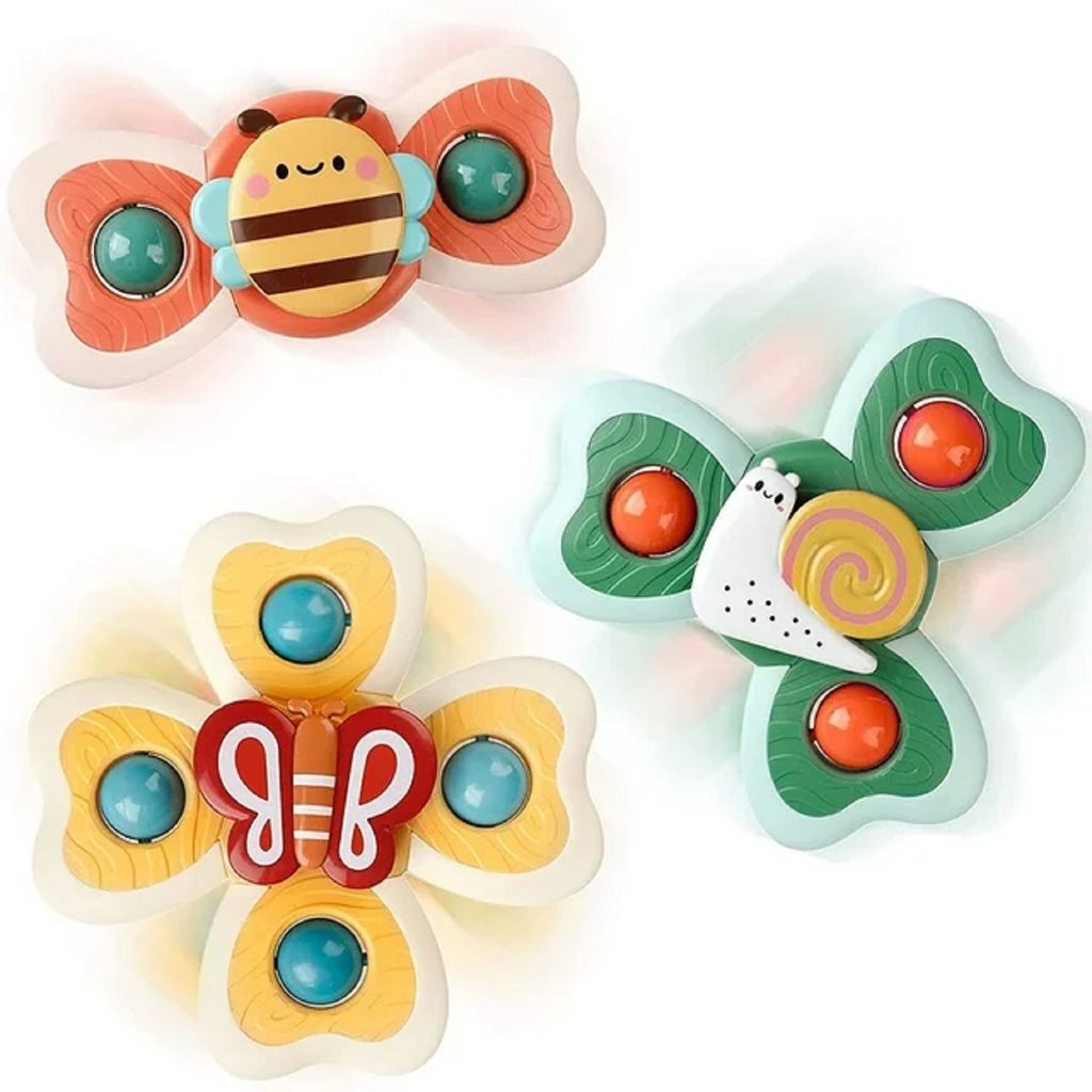 KTRS Enterprise 3pcs Suction Cup Spinning Top Toys for 3+ Years Old Kids Spinner Toys Persistent Rotation Suction Cup Bath Toys Hand-Eye Coordination Training Stress Relief Colorful Windmill Toy - Toys and Games | Buy online on ZillyBuy