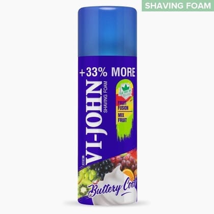 VI-JOHN Fruit Fusion Shaving Foam With Tea Tree Oil & Vitamin E - 400GM (All Skin Types)