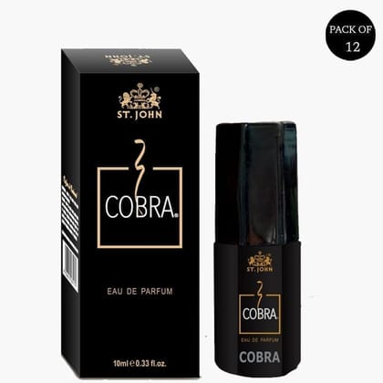 ST.JOHN Cobra Classic Perfume for Men & Women | Long Lasting Mens and Womens Perfume - 10 ML (Pack of 12)