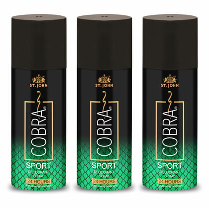 ST-JOHN cobra limited edition deo sport for men 450 ml (PACK OF 3) Deodorant Spray - For Men Deodorant Spray  -  For Men (450 ml, Pack of 3)