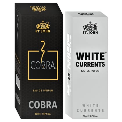 ST-JOHN Cobra 50ml & White Current 50ml Long Lasting Combo Gift Pack Eau de Parfum - 100 ml (For Men & Women)