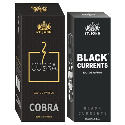 ST-JOHN Cobra 50ml & Black Current 50ml Body Perfume Combo Gift Pack Eau de Parfum  -  100 ml (For Men & Women)