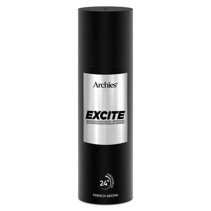 Archies EXCITE Party Wear Deodorant for Men | 200 ML | Elite French Aroma | Long-lasting fragrance with fruity & soothing notes | Comfortable & Irritation-free on the skin | French Aroma | 24 Hours Freshness