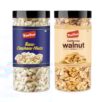 Yum Yum Cashews(Kaju) and Walnut Kernels(Akhrot Giri) 850g (500 x 350g) Yum Yum Cashews(Kaju) and Walnut Kernels(Akhrot Giri) 850g (500 x 350g)