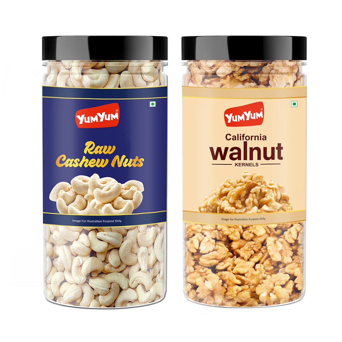 Yum Yum Cashews(Kaju) and Walnut Kernels(Akhrot Giri) 850g (500 x 350g)