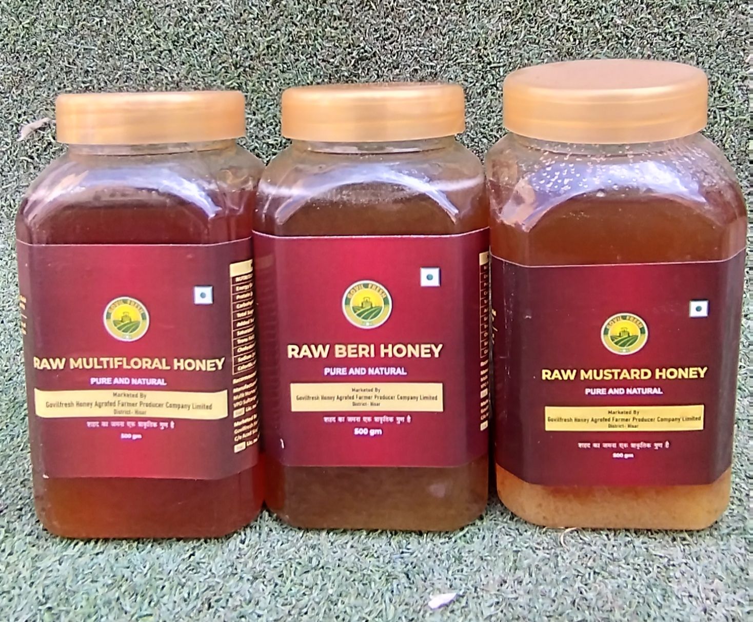 Honey Gift Bag (Beri  Honey-500gm, Multi Floral Honey-500gm, Mustard Honey-500gm)