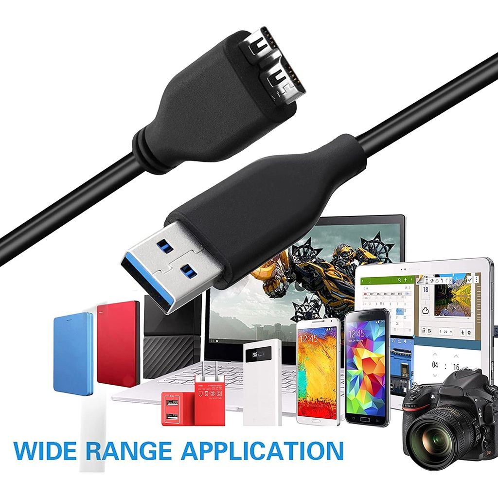 Fast & Compact: USB 3.0 A to Micro B HDD Cable (Short) - Speedy External Hard Drive Cable