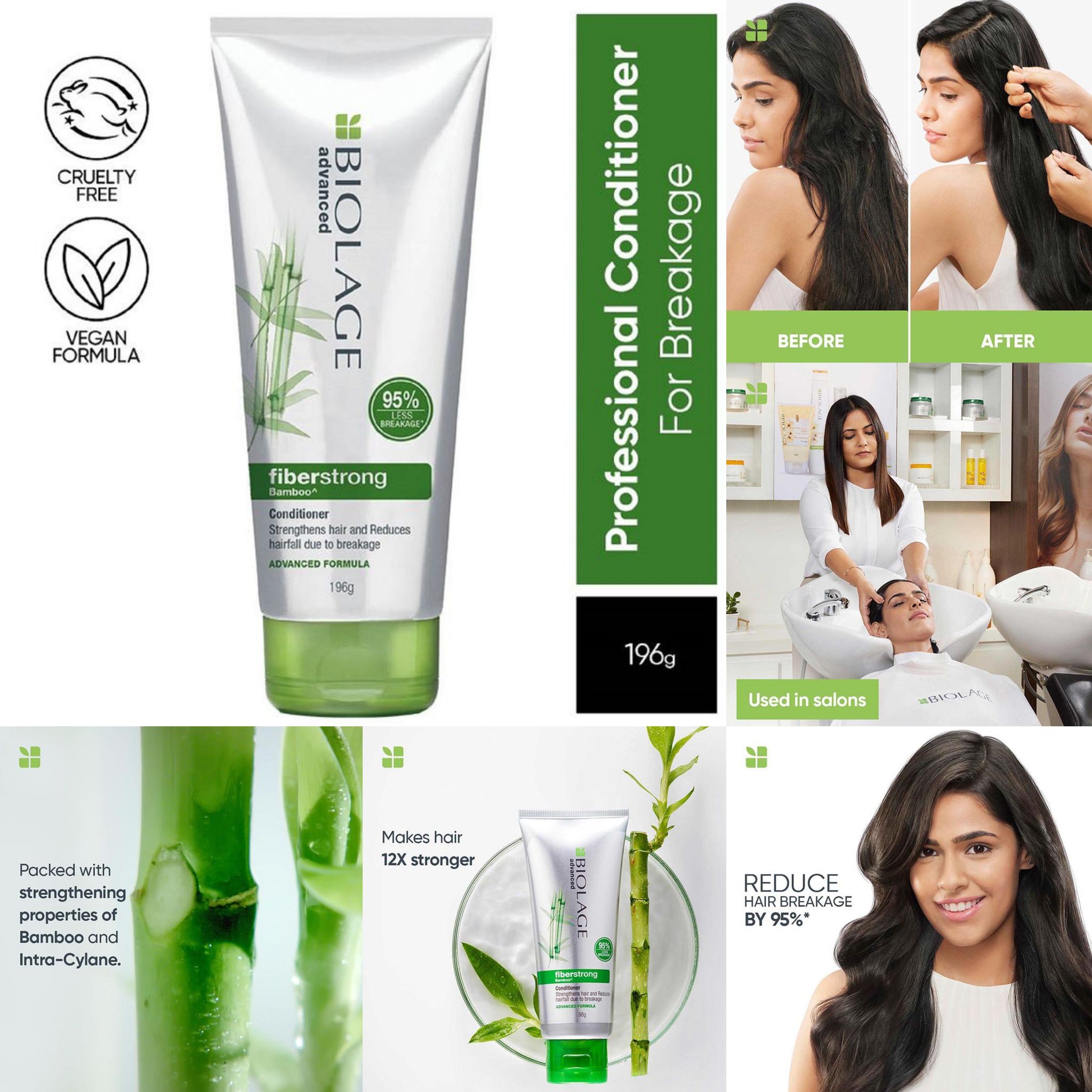 Matrix Biolage Fiberstrong Professional Conditioner For Hair Breakage, 12X Strength In Weak Hair (196g)