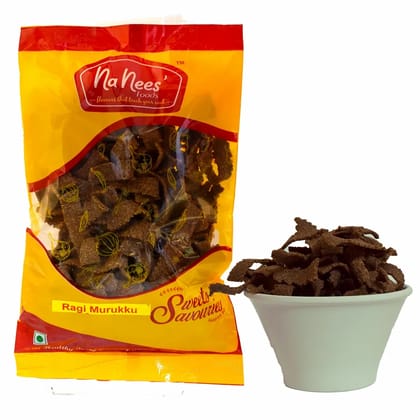 Ragi Murukku | Ragi Pakkoda | Finger Millet Pakkoda | Millet Snacks | 150 g Pack  by NaNee's Foods