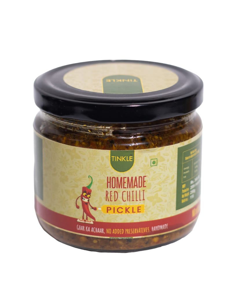Tinkle Homemade Red Chilli Pickle | Bihari Style | Less Oil | No Preservatives | Sun Dried | 100% Natural Ingredients Used