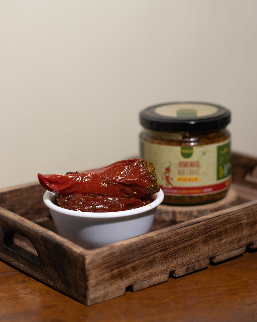 Tinkle Homemade Red Chilli Pickle | Bihari Style | Less Oil | No Preservatives | Sun Dried | 100% Natural Ingredients Used