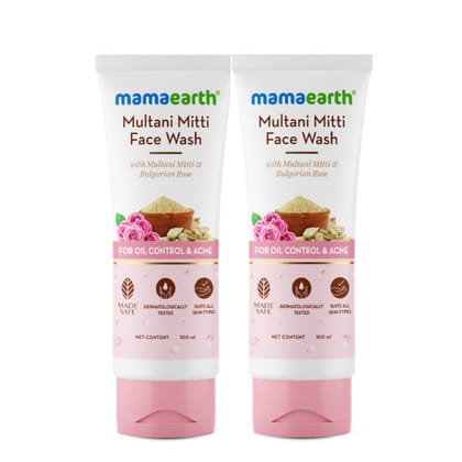 Mamaearth Multani Mitti Face Wash (100ml) Pack of 2