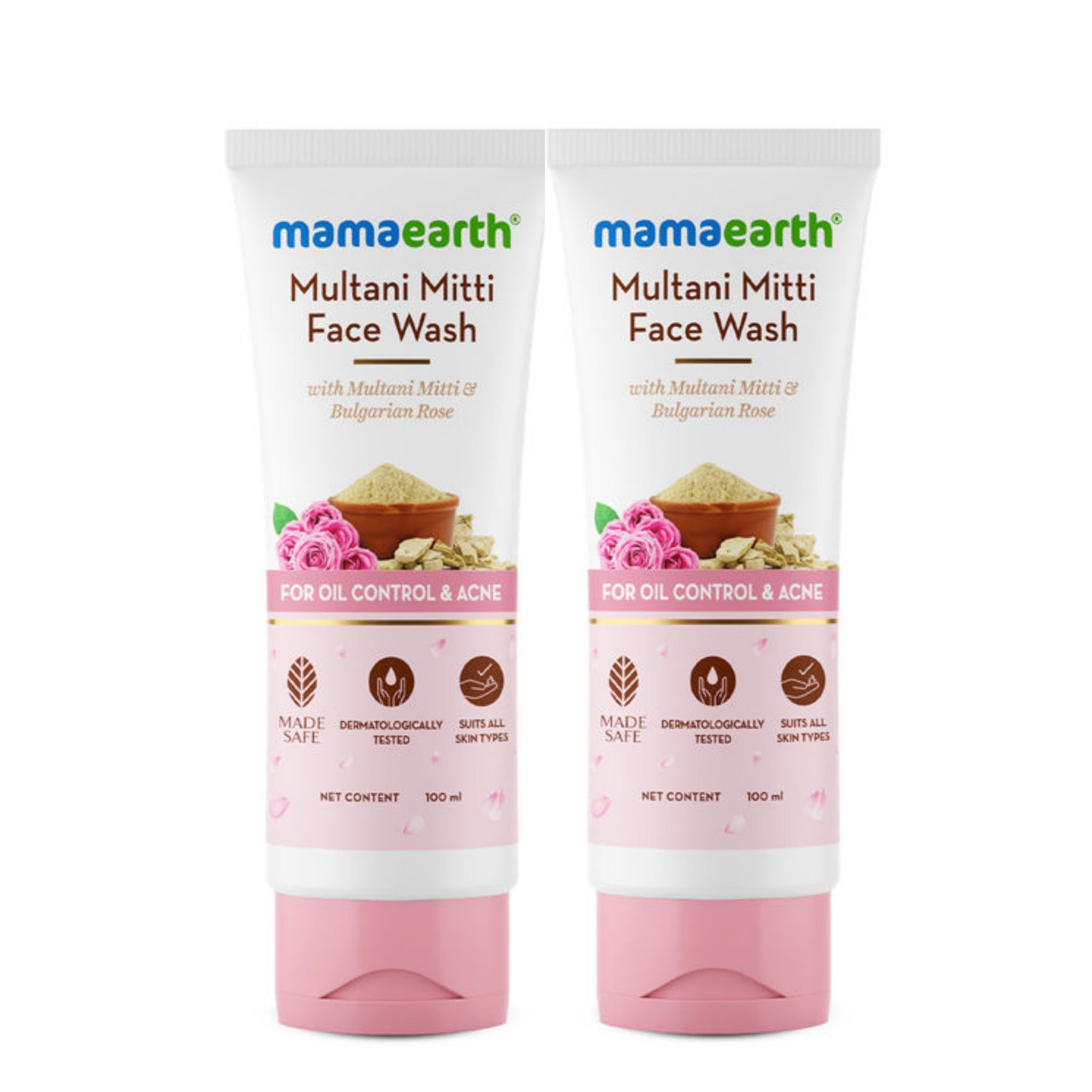 Mamaearth Multani Mitti Face Wash (100ml) Pack of 2