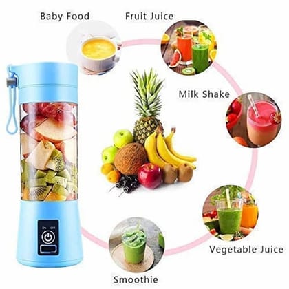 Portable Blender Cup,Electric USB Juicer Blender,Mini Blender Portable Blender For Shakes and Smoothies, juice,380ml, Six Blades Great for Mixing,pink  by Flavors Of GIR